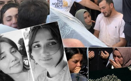 Vahşice katledilen iki genç kadın gözyaşlarıyla uğurlandı