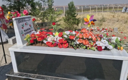 Narin Güran'ın kemikleri mezarına kondu